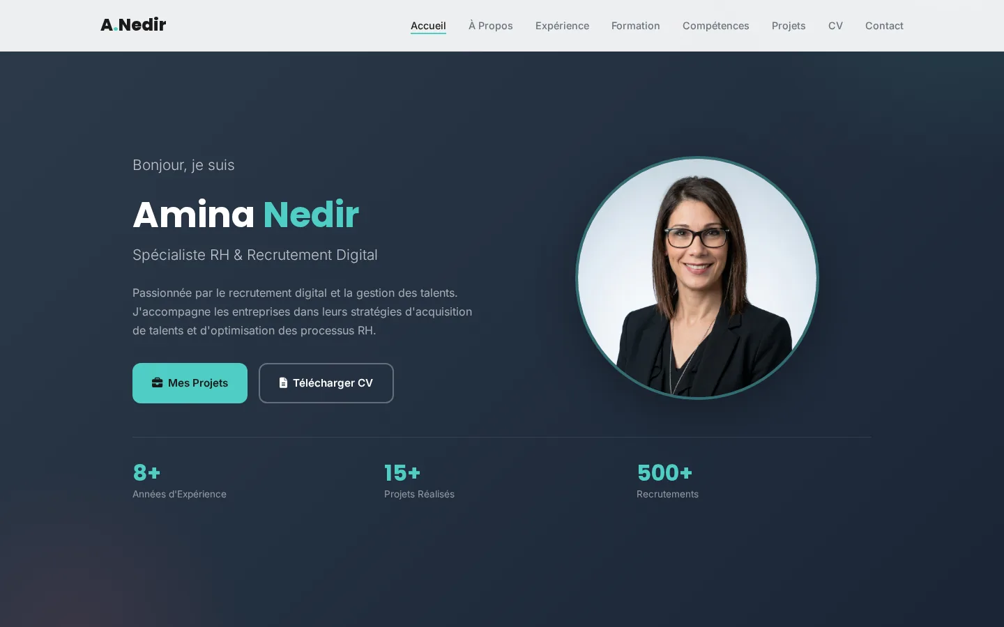 Amina Nedir — portfolio & CV website