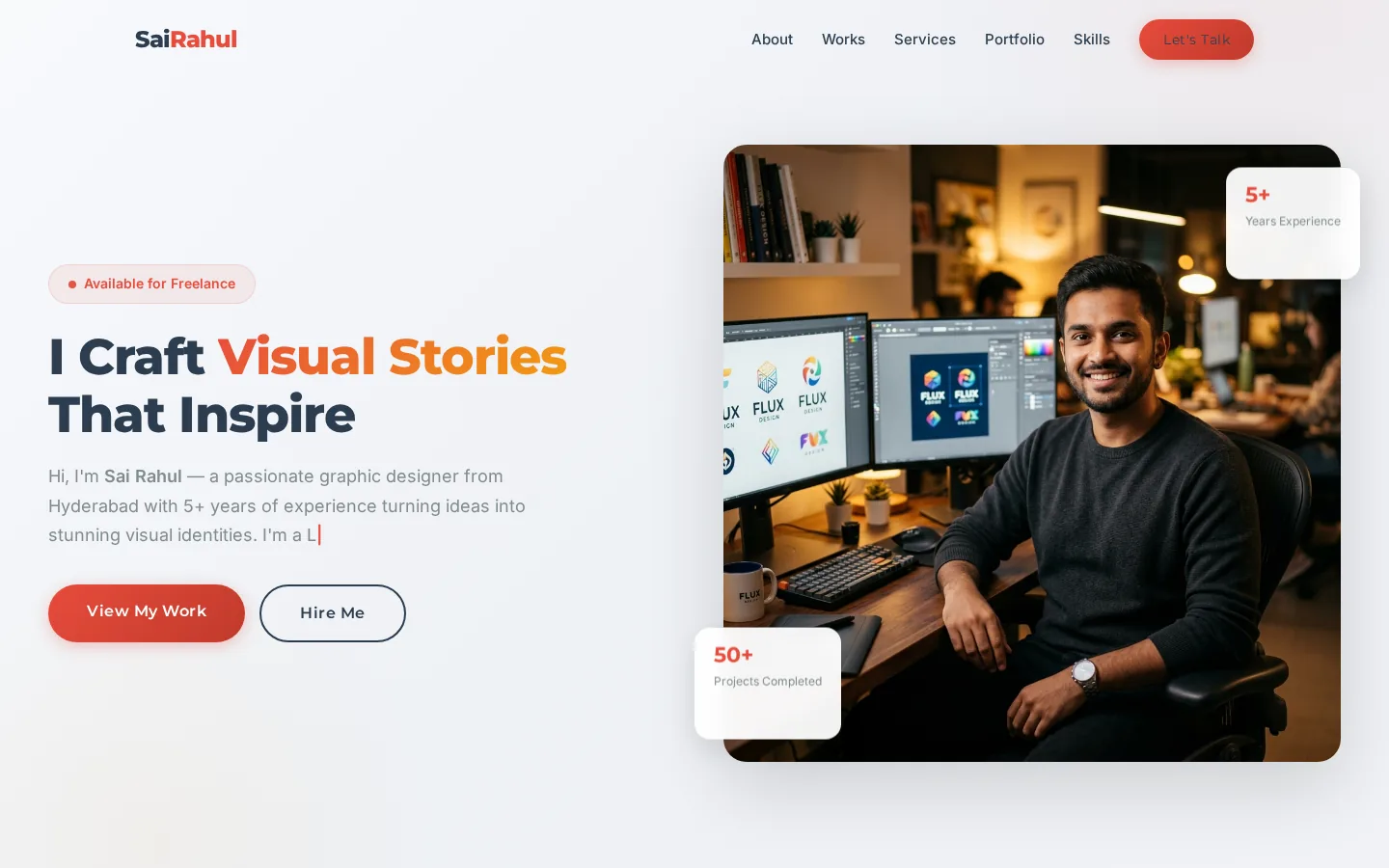Sai Rahul — graphic designer branding portfolio website